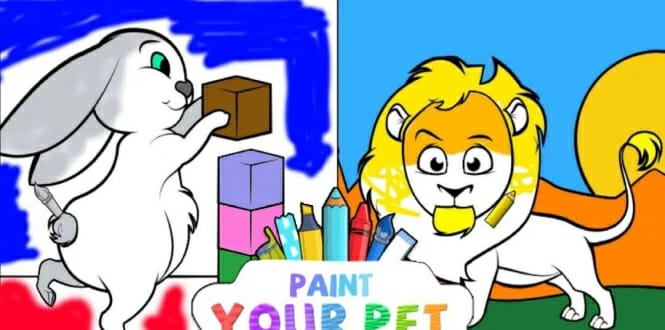 《宠物填色》英文版 是一款适合儿童的益智类教育游戏